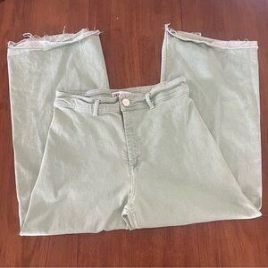 Zara Green Wide Leg High Waisted Pants